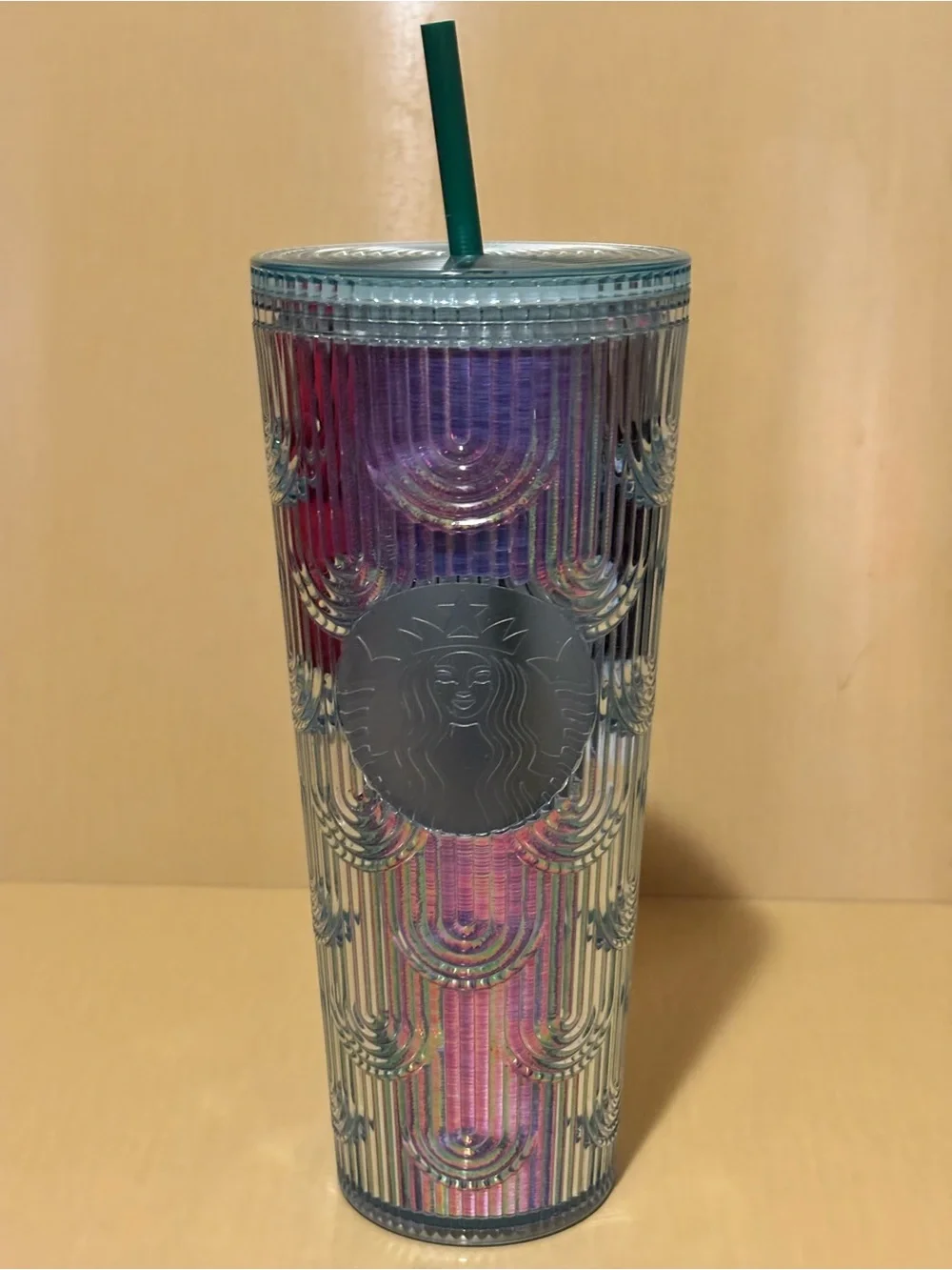 Green Starbucks 2022 Spring Mermaid Iridescent Tumbler with Straw